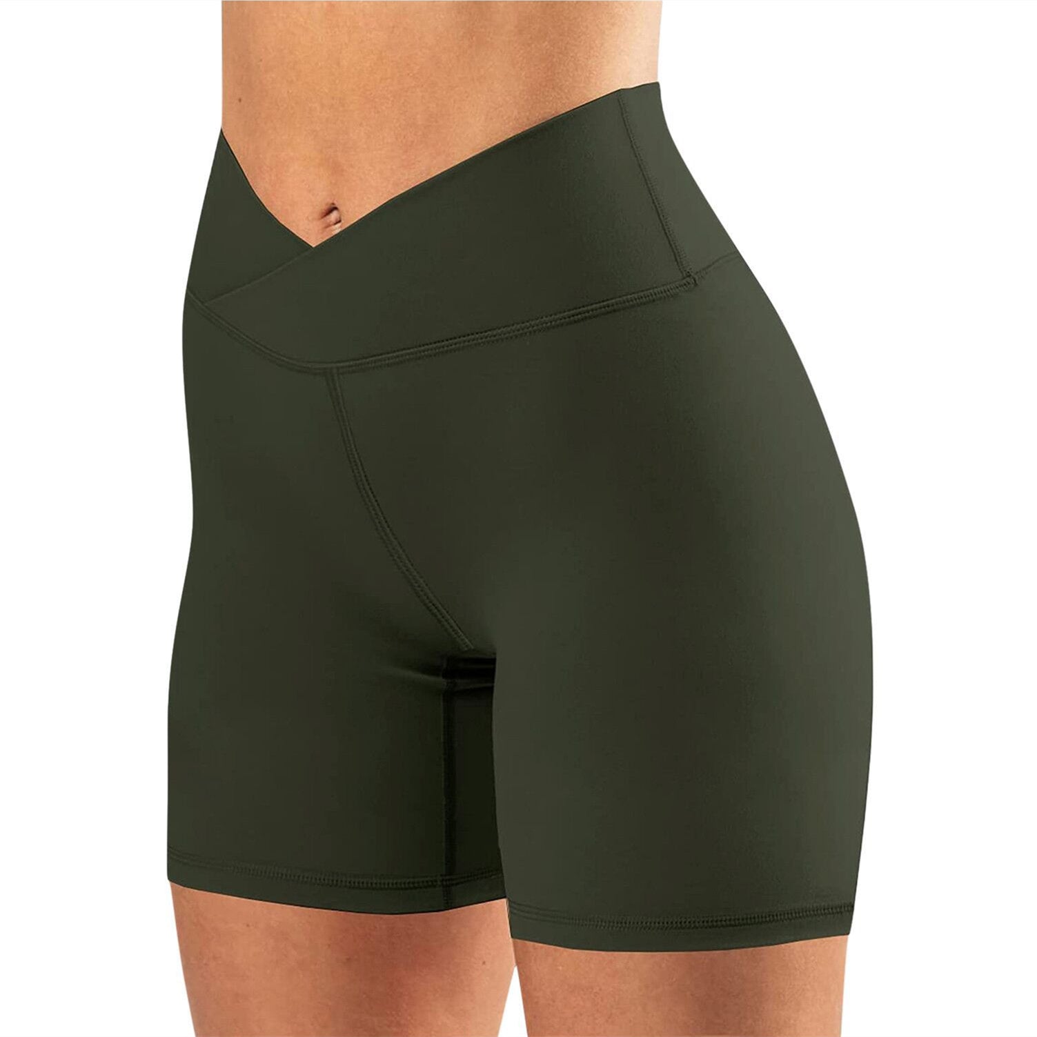 Shorts Yoga a Vita Incrociata – Leggings Corti Donna